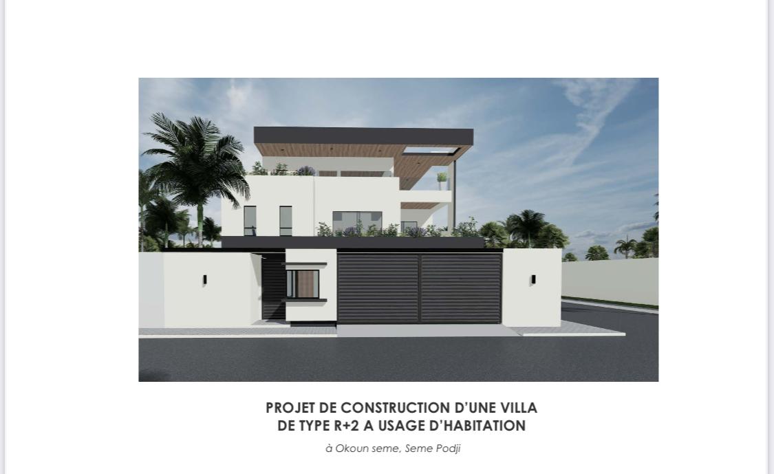 Projet de construction d'une villa de type R+2 à usage d'habitation